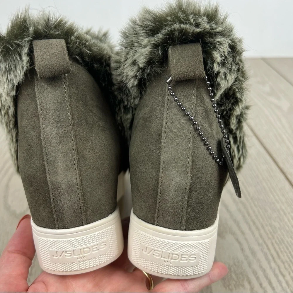 J/Slides Sean wp Women's Suede Booties 7M Khaki Suede (olive green) $179